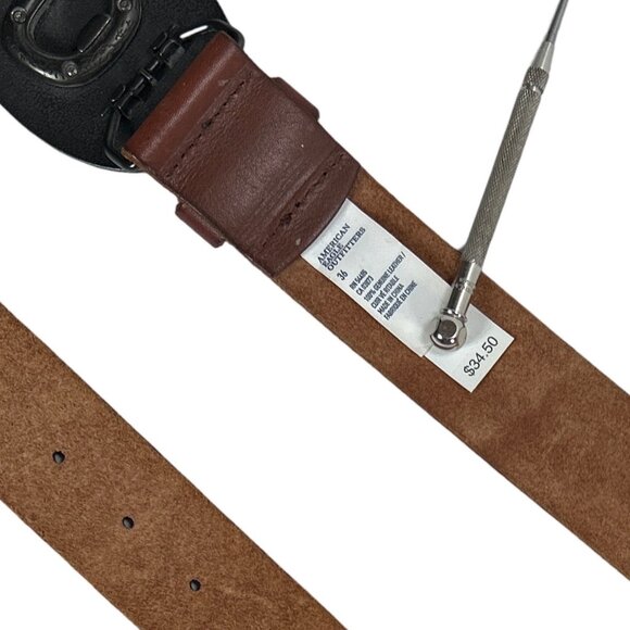 American Eagle Men's Western Leather Belt, Size 36 - Picture 6 of 10